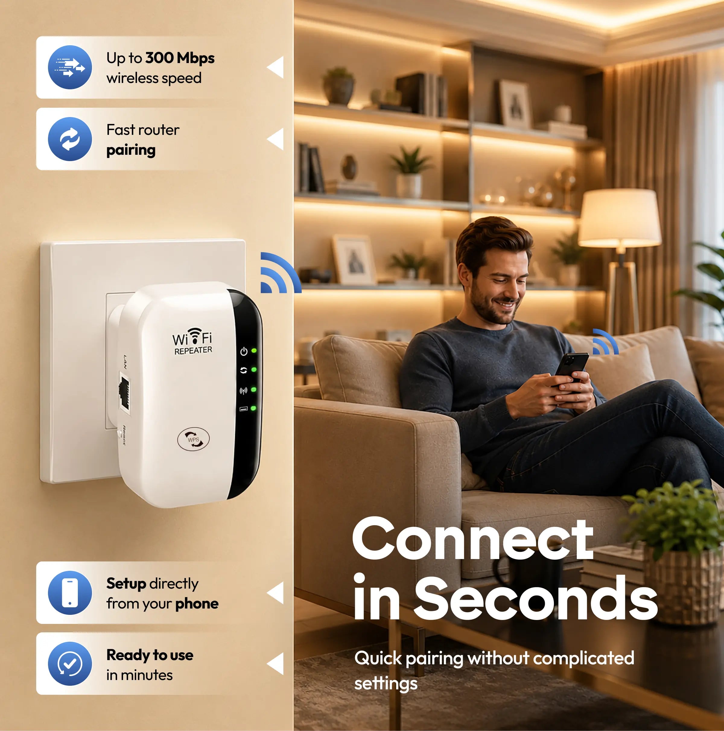 WiFi Extender with 300 Mbps