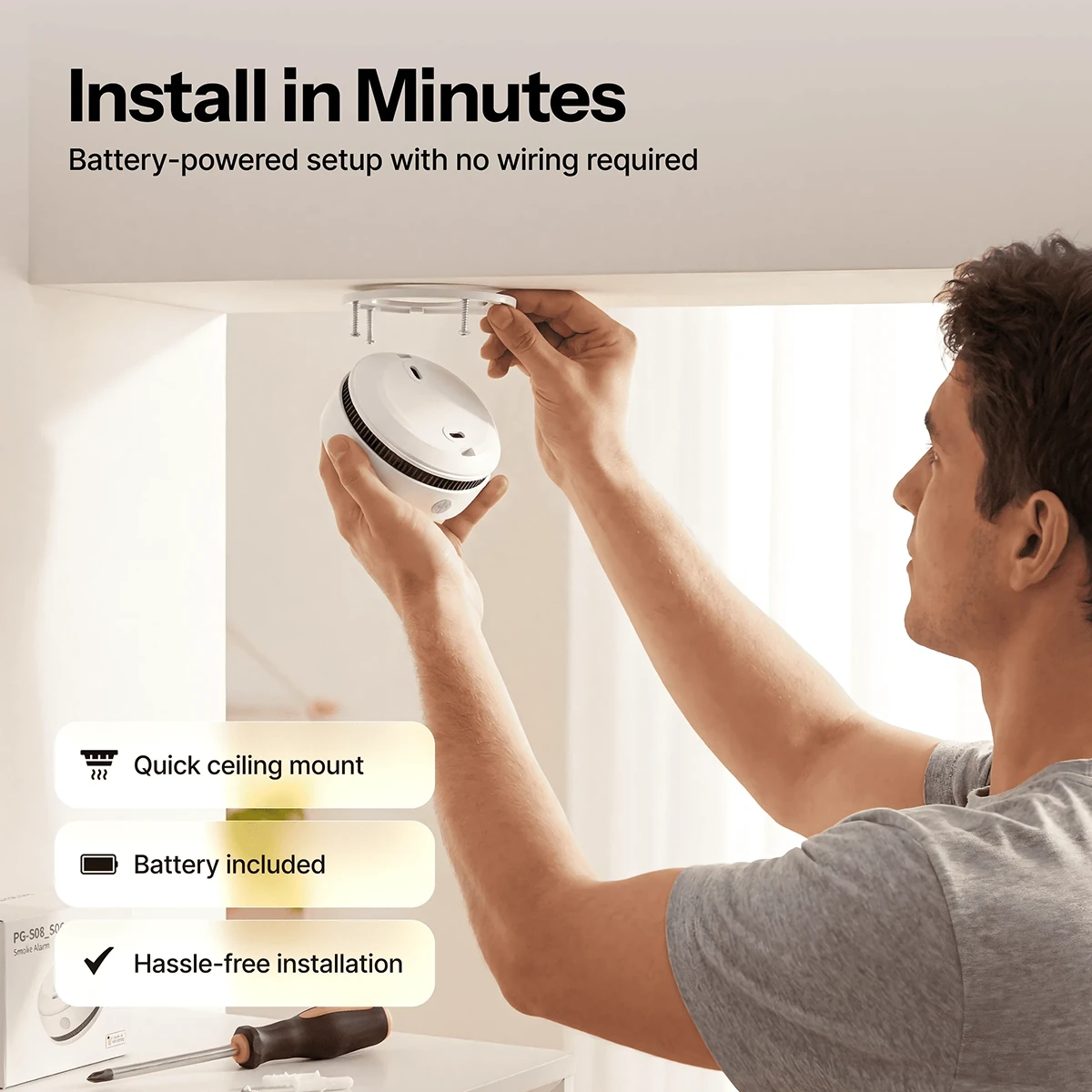 Smoke Detector with 360 Degree Detection and 85 dB Alert