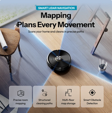 Robot Vacuum with Auto Empty Station, 10000 Pa suction, & LiDAR AI