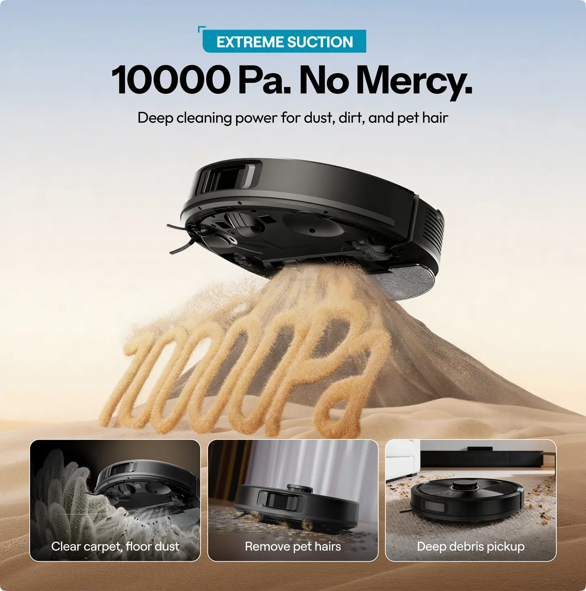 Robot Vacuum with Auto Empty Station, 10000 Pa suction, & LiDAR AI