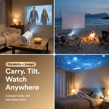 Smart Mini Projector with 1080P, 700 ANSI, WiFi 6
