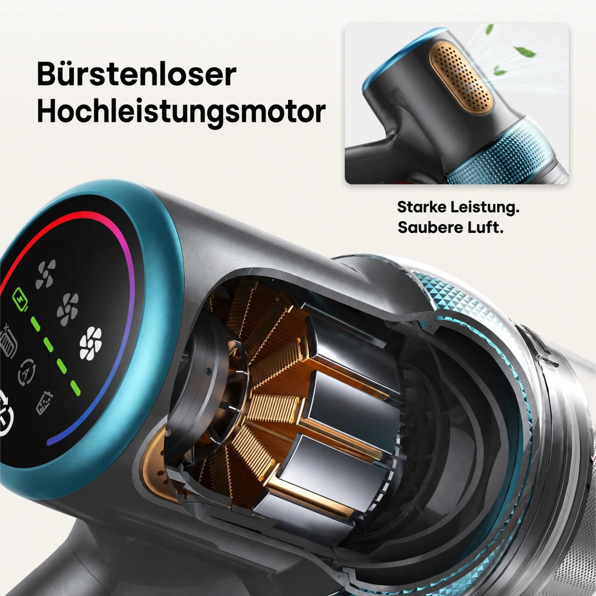 Akku Staubsauger mit 120AW Saugleistung