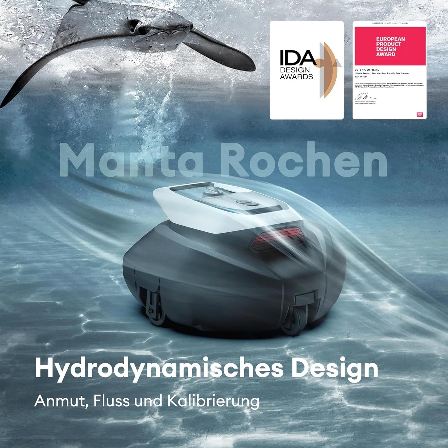 Robotic Pool Cleaner with Dual Motors, 90-Minute Runtime & 80 m² Range