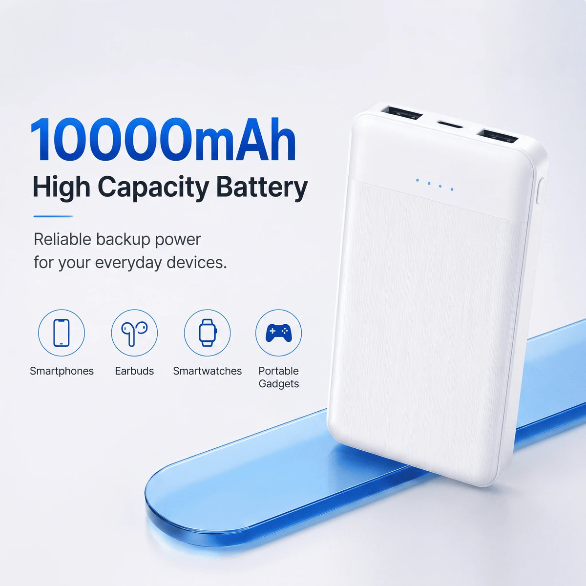10000mAh Dual Port Portable USB Power Bank