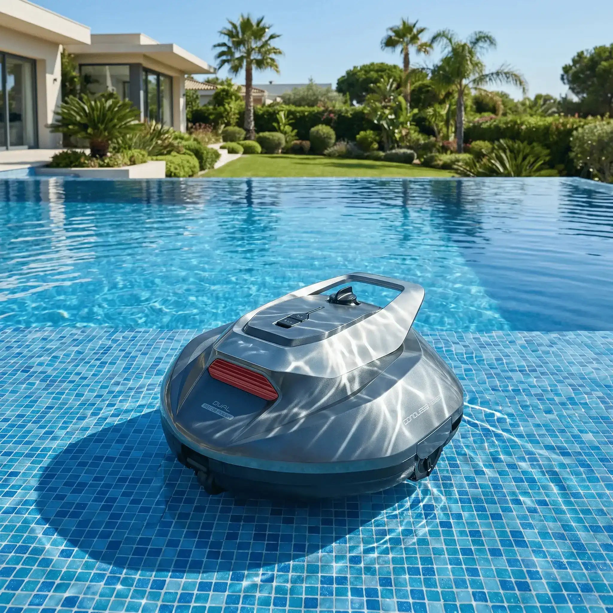 Robotic Pool Cleaner with Dual Motors, 90-Minute Runtime & 80 m² Range