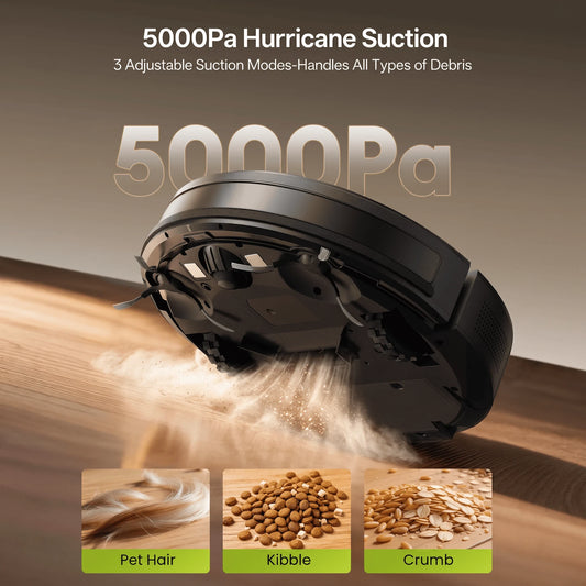 Robot Vacuum W8 with 5,000PA & Smart App Control