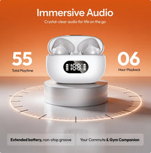 True Wireless In-Ear Earbuds, Bluetooth 5.3, 55 Hour Battery
