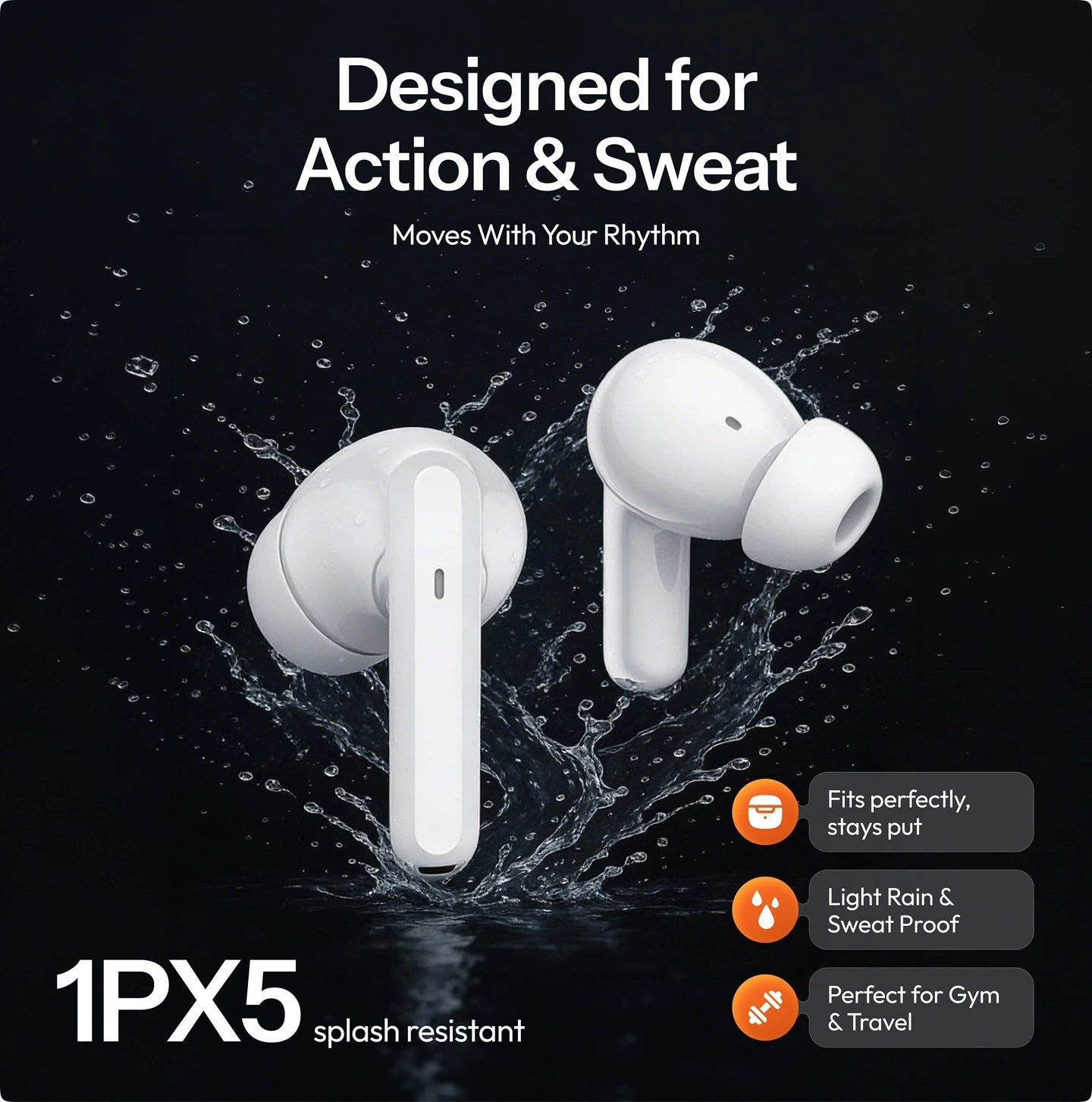 True Wireless In-Ear-Kopfhörer, Bluetooth 5.3, 55 Stunden Akkulaufzeit