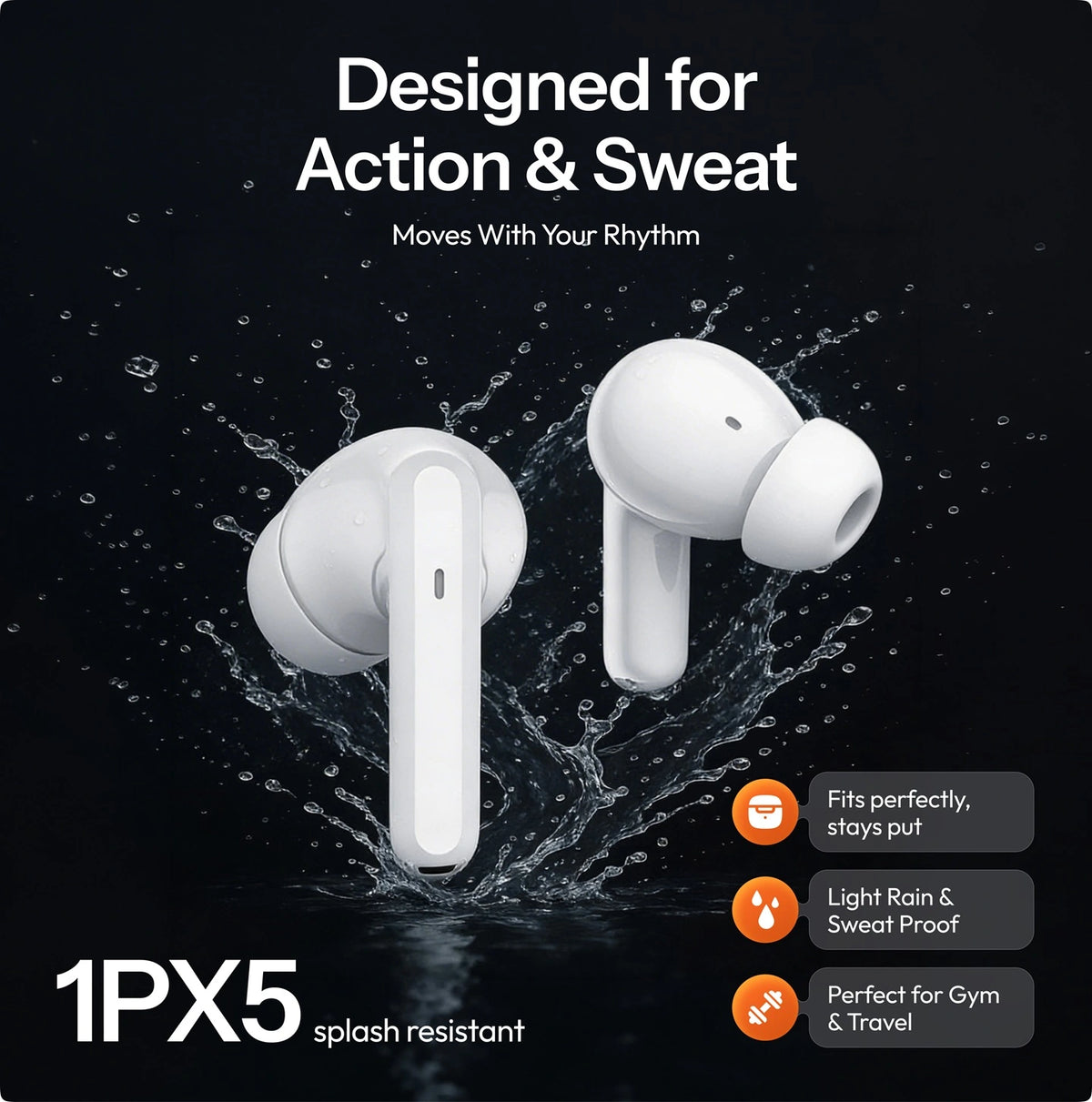 True Wireless In-Ear Earbuds, Bluetooth 5.3, 55 Hour Battery